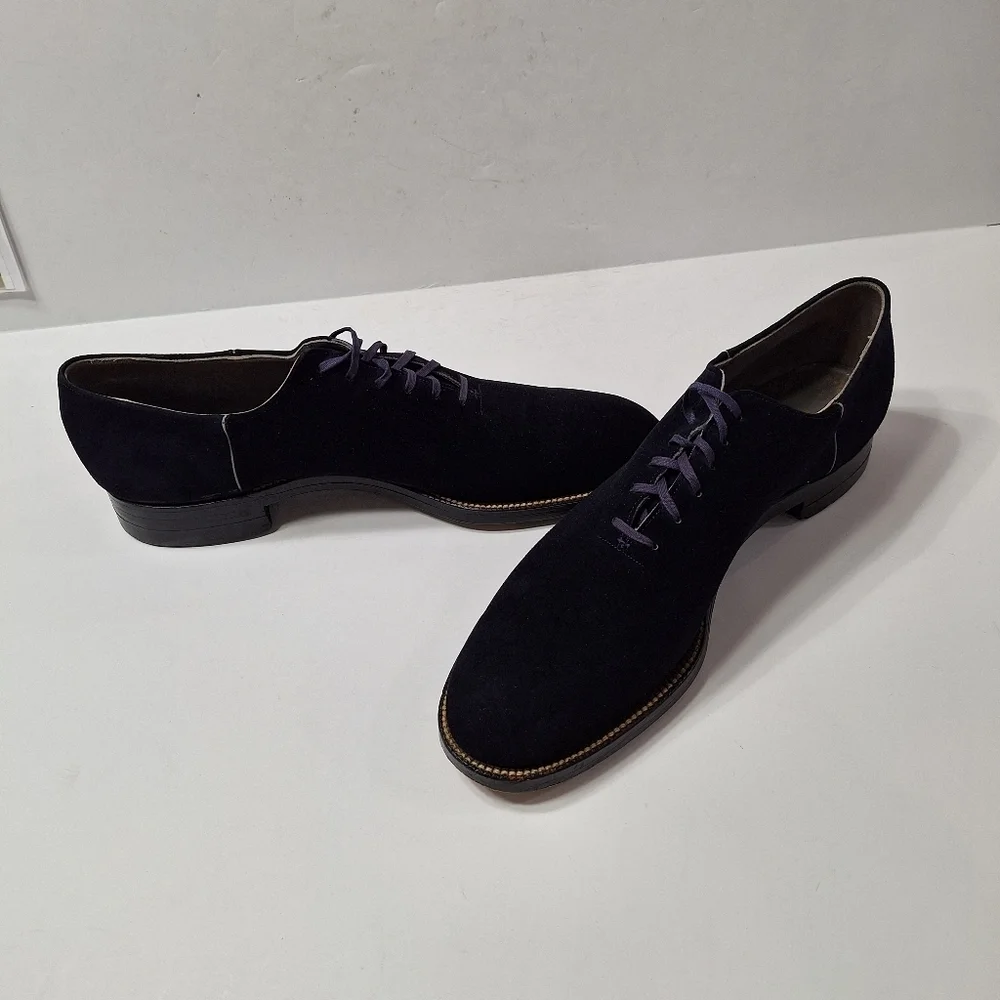 British Walkers Men’s Black Suede Oxford Dress Shoes Size 12 AA (Narrow)